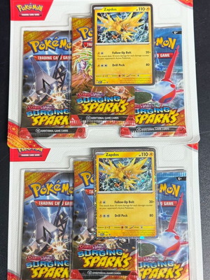 Surging Sparks Zapdos 3-Pack Blister new, pack of 2