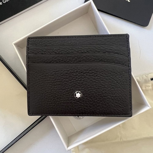 Montblanc leather card holder dark brown new with box
