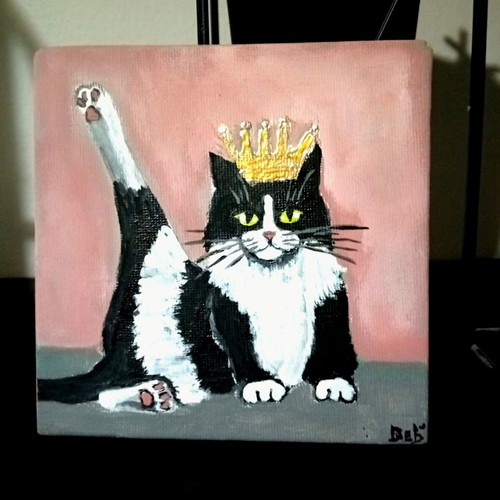 The Royal Salute acrylic painting on canvas 13×13cm, new