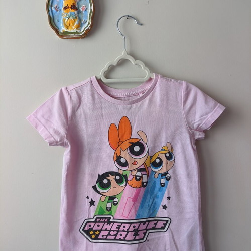 Tshirt Powerpuff Girls used, summer pink for 3 years old