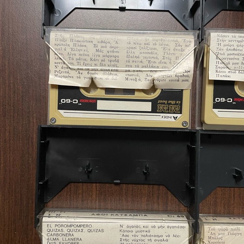 Stereo Compact Cassettes C-60 used, pack of 6, laika and Spanish songs