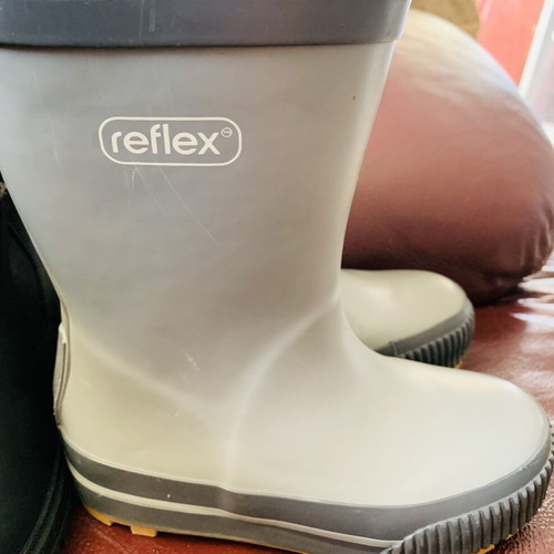 Zara leather boots and Reflex rain boots set like new, sizes 26 & 27