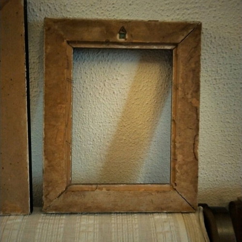 Set of 2 Vintage Wooden Frames, dark brown embossed, no glass
