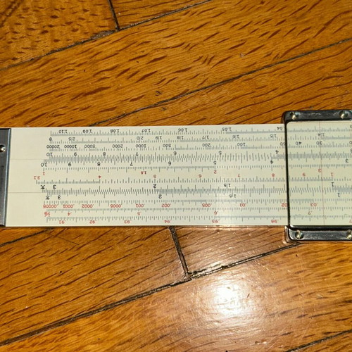 Sun Hemmi No.259 Slide Rule, bamboo with white coating