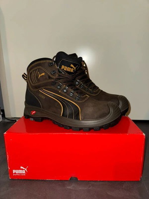 Puma Sierra Nevada Mid S3 work boots, size 44, brown and black