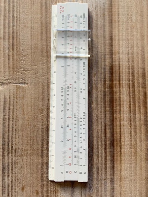Logarithmic slide rule used