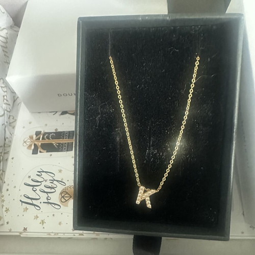 Cross and Monogram K necklaces new