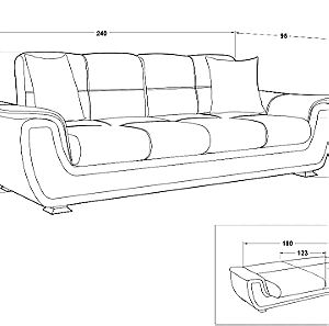Καναπές κρεβάτι - αποθήκευση και σκαμπό
