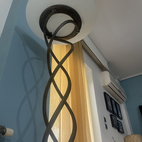 Floor lamp vintage used with cracked glass