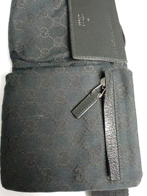 Gucci GG Canvas τσαντάκι μέσης μαύρο, σαν καινούργιο