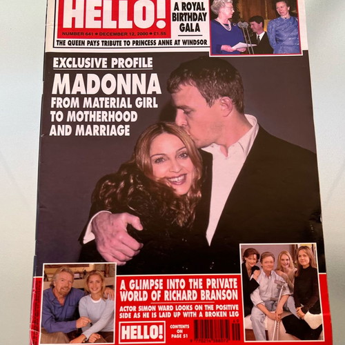 Hello magazine used with Madonna on the cover
