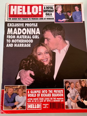 Hello magazine used with Madonna on the cover