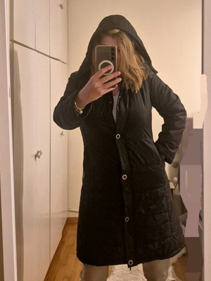Μπουφάν Lussile μακρύ μαύρο σαν καινούργιο, μέγεθος L