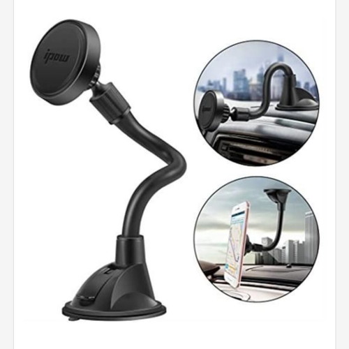 IPOW phone holder with 4 metal plates and reinforced black suction cup new
