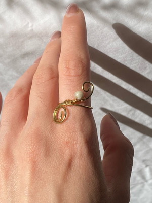Handmade boho/fairycore ring with crazy lace agate semi-precious stone