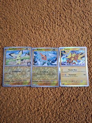 Pokemon TCG cards Pichu Rotom Zapdos new pack