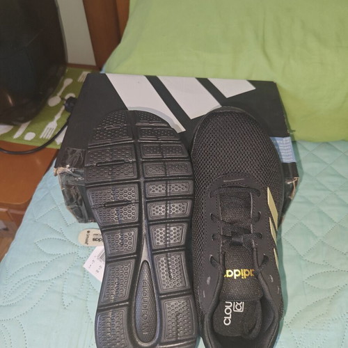Adidas Cloudfoam Comfy sneakers size 37, black and gold, new
