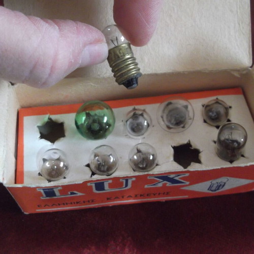 Vintage LUX car bulbs Greek made, like new, pack of 9