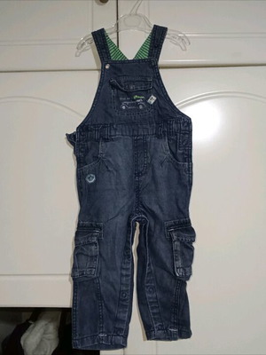 Denim overalls like new, size 18m with buttons for easy changing