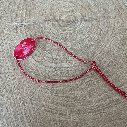 Handmade Martaki bracelet like new, white and red