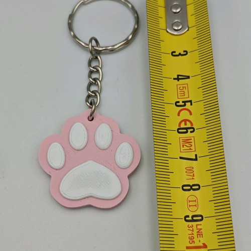 Paw keychain new, 3d printed from esun pla matte material