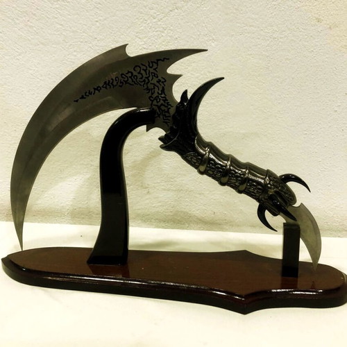 Decorative stainless steel knife with stand like new