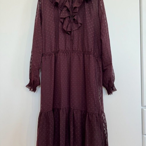 Midi chiffon dress H&M like new, burgundy