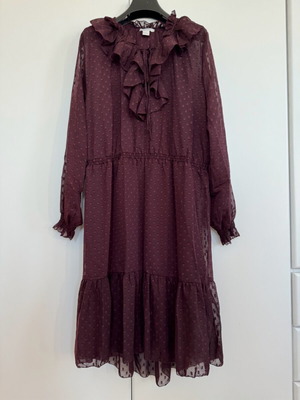 Midi chiffon dress H&M like new, burgundy