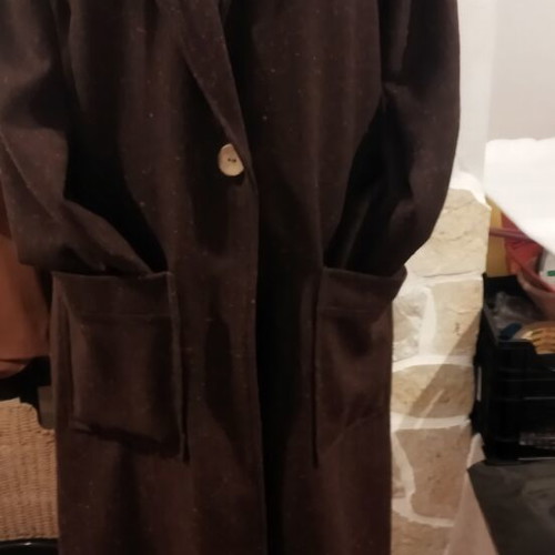 Women's wool long coat used, brown