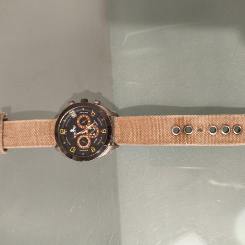FEMA Quartz B1059 men's watch used, beige fabric strap