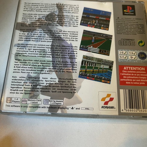 International Track and Field PlayStation (PS1) used with cover discoloration