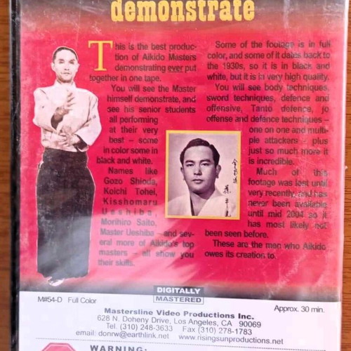 Aikido Masters Demonstrate DVD sealed