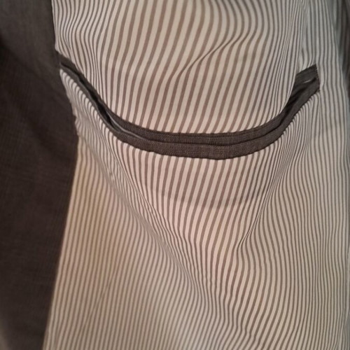H&M blazer gray checkered with black collar like new