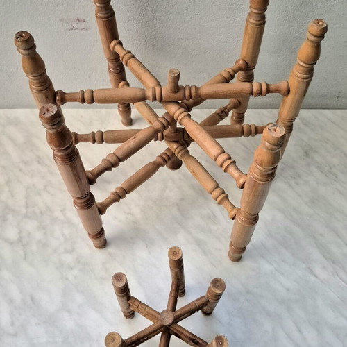 Wooden folding stands used, set of 2