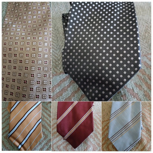 Silk branded ties used, pack of 5 plus 1 gift
