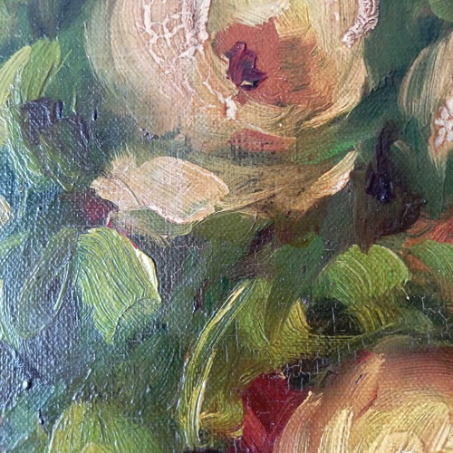 Authentic oil painting paste technique new with wooden frame