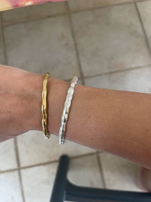 Stainless steel bracelets, gold and silver set