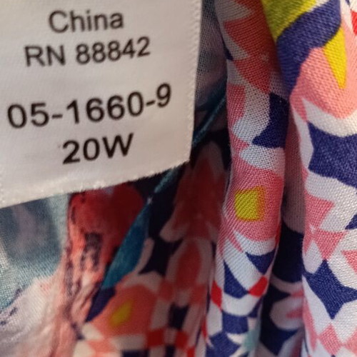 Woman Within Plus Size Dress with Floral Geometric Pattern