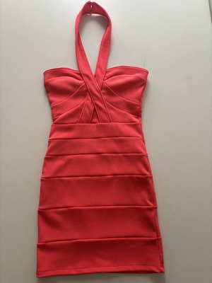 Topshop coral bandage dress