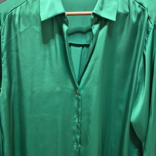 Zara women's satin shirt like new, green, size L