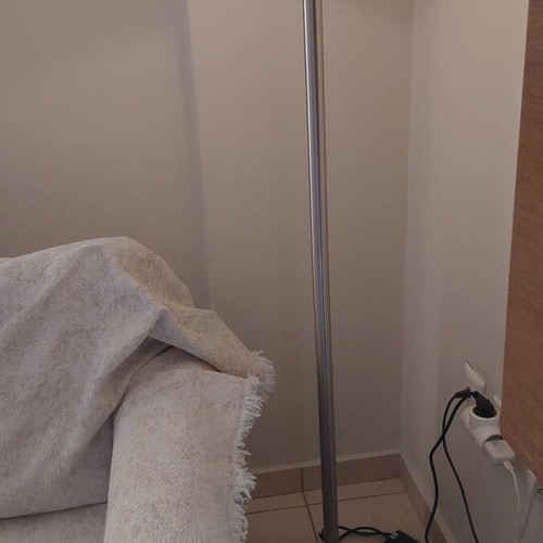 Floor lamp used with fabric shade and metal base, dimmer needs repair