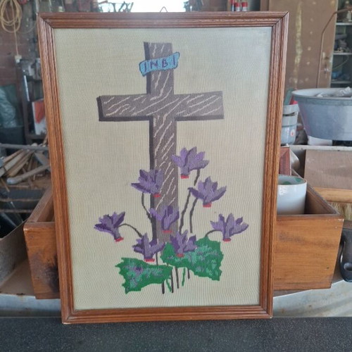 Embroidery old, good condition, 26×36 cm