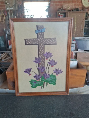 Embroidery old, good condition, 26×36 cm