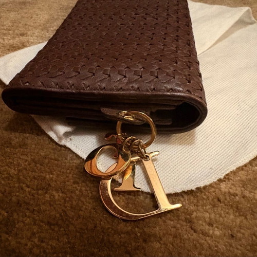 Lady Dior Woven brown wallet like new
