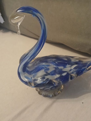 Decorative blown glass swan