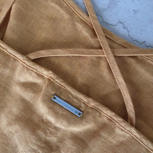 Trussardi Jeans dress used, burnt orange, linen silk fabric