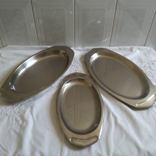 AMC stainless steel serving platters set of 3 oval