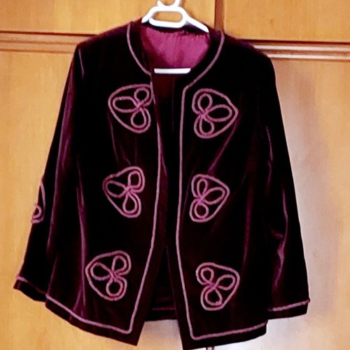 Women's velvet tailored suit like new, handmade with decorative details