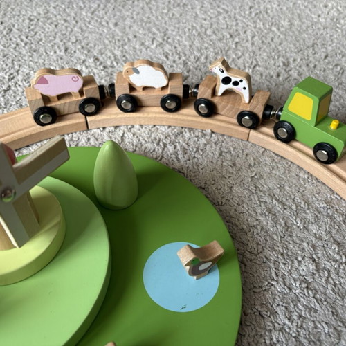 Classic World Wooden Farm Train Set used for 3+ years