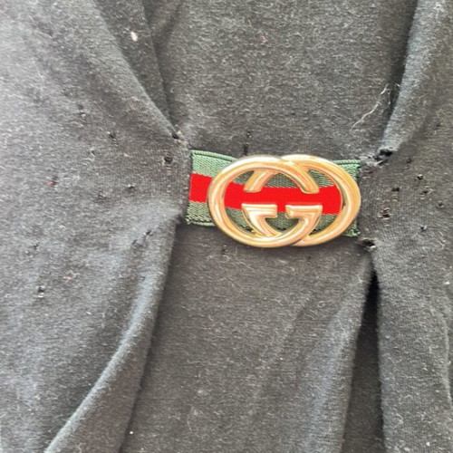 Gucci black top/blouse used with long sleeves and signature GG logo